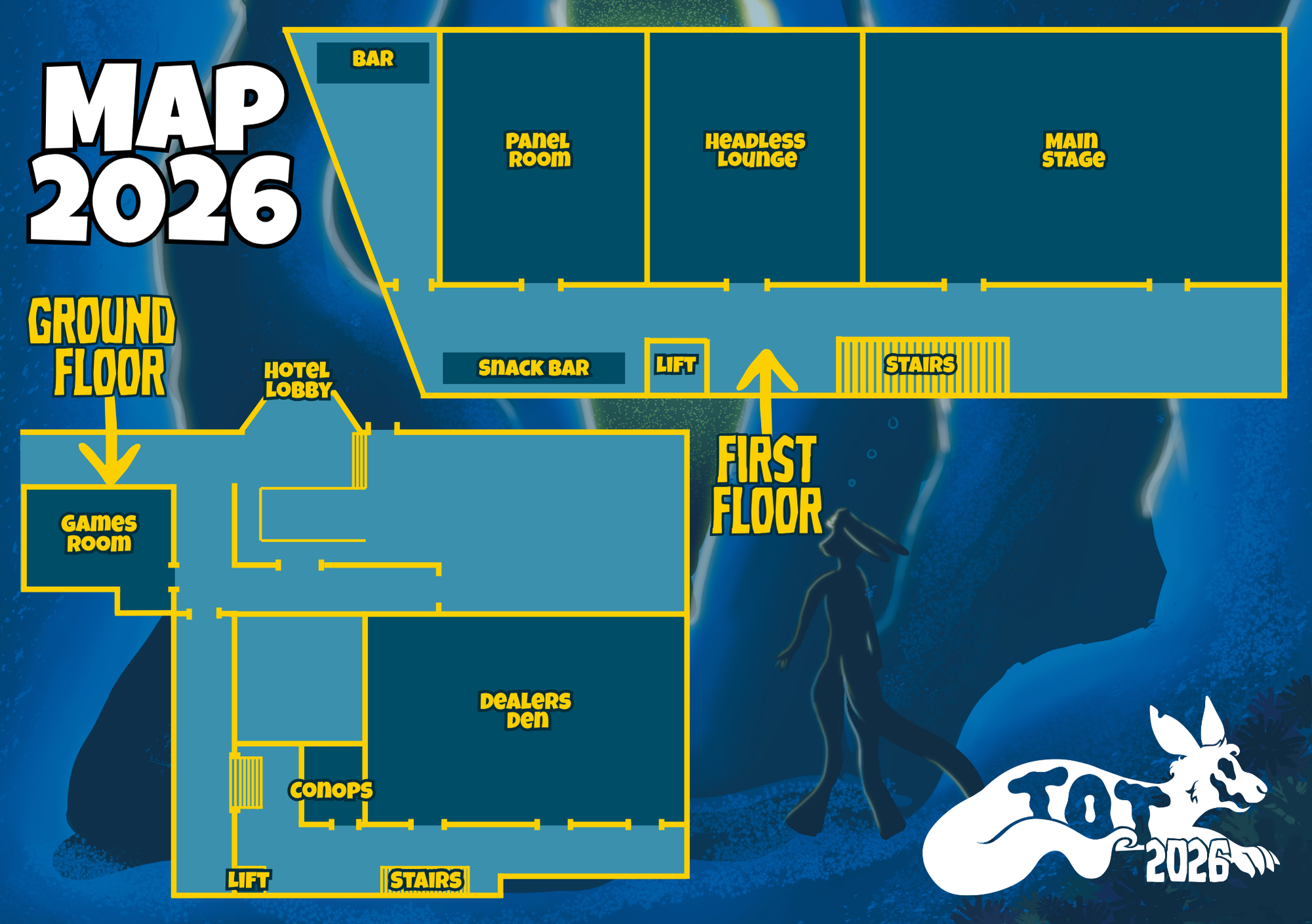 Tails of Terror 2026 Venue Floor Plan at Hotel Grand Chancellor Brisbane