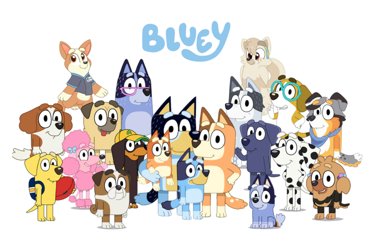 Chatacters from the TV show Bluey
