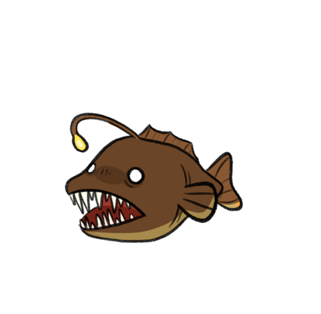A spooky fish from the Tails of Terror artwork